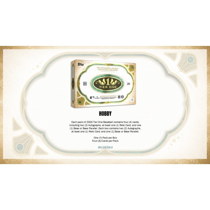 2026 Topps Tier One Baseball Hobby 12-Box Case