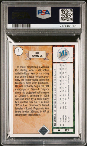 1989 Upper Deck #1 Ken Griffey Jr. Star Rookie PSA 8