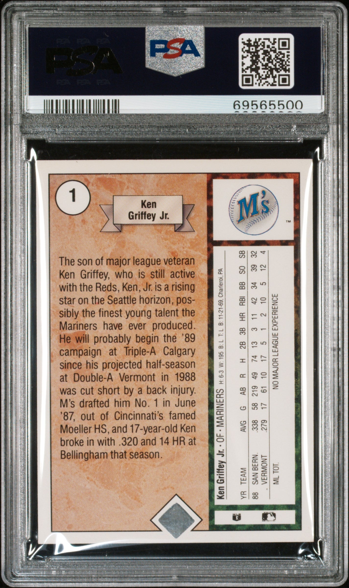 1989 Upper Deck #1 Ken Griffey Jr. Star Rookie PSA 6