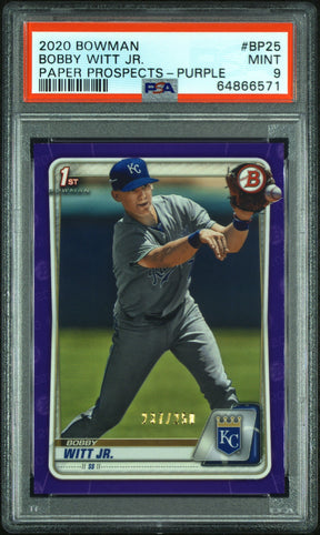 2020 Bowman #BP-25 Bobby Witt Jr. 1st Prospects Purple /250 PSA 9