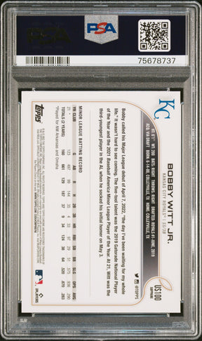 2022 Topps Chrome Update Sapphire #US100 Bobby Witt Jr. Rookie RC PSA 10