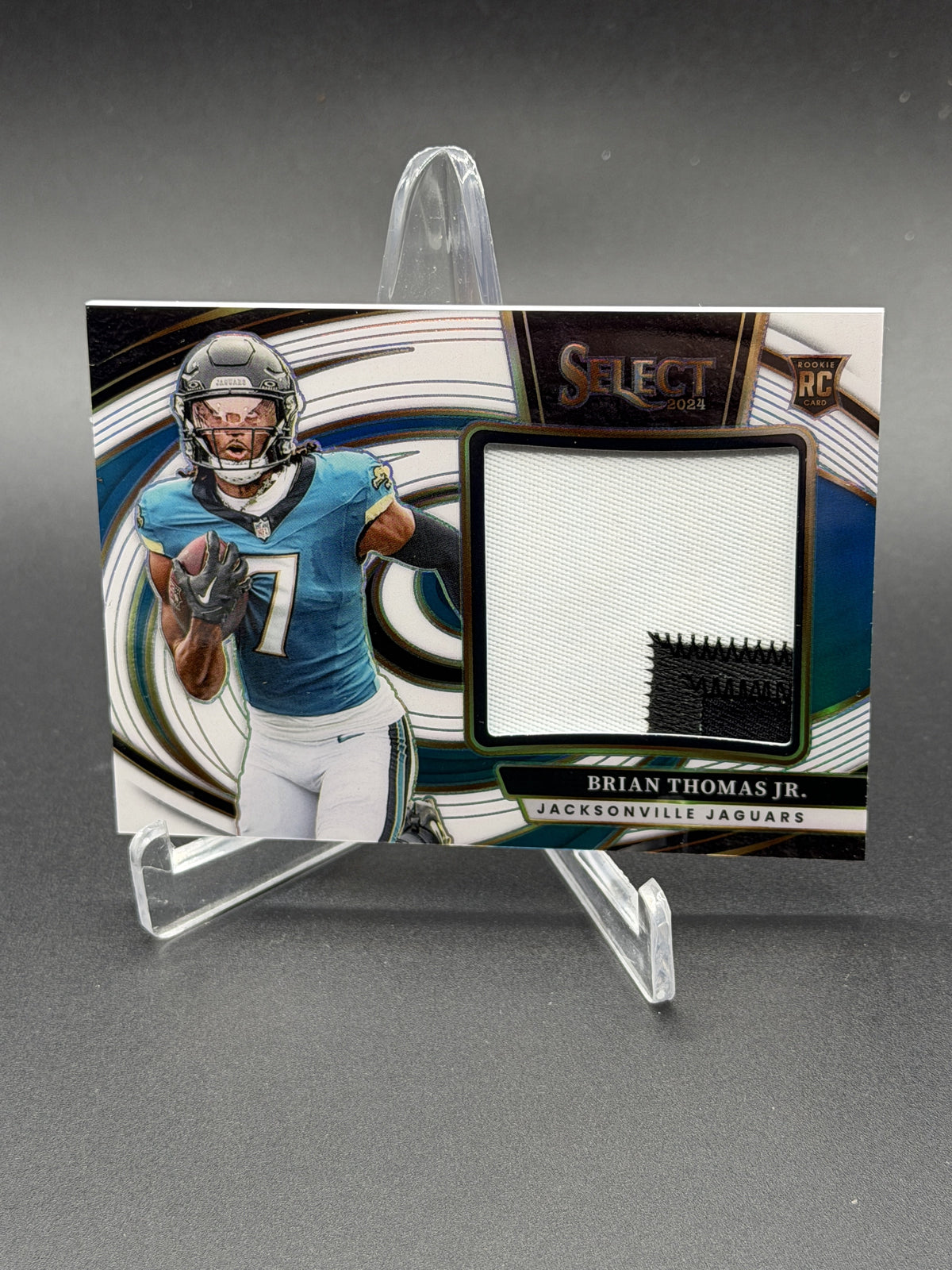 2024 Panini Select Brian Thomas Jr. Jumbo Rookie Swatch White Prizm /75