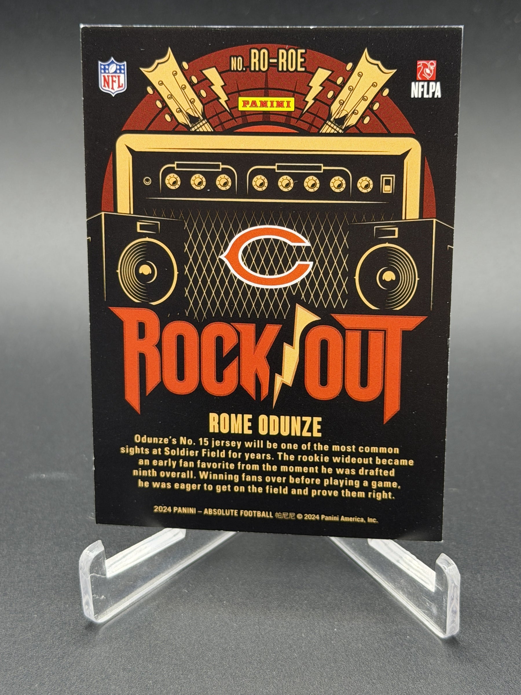 2024 Panini Absolute #RO-ROE Rome Odunze RC Rock Out Purple Spectrum #/5