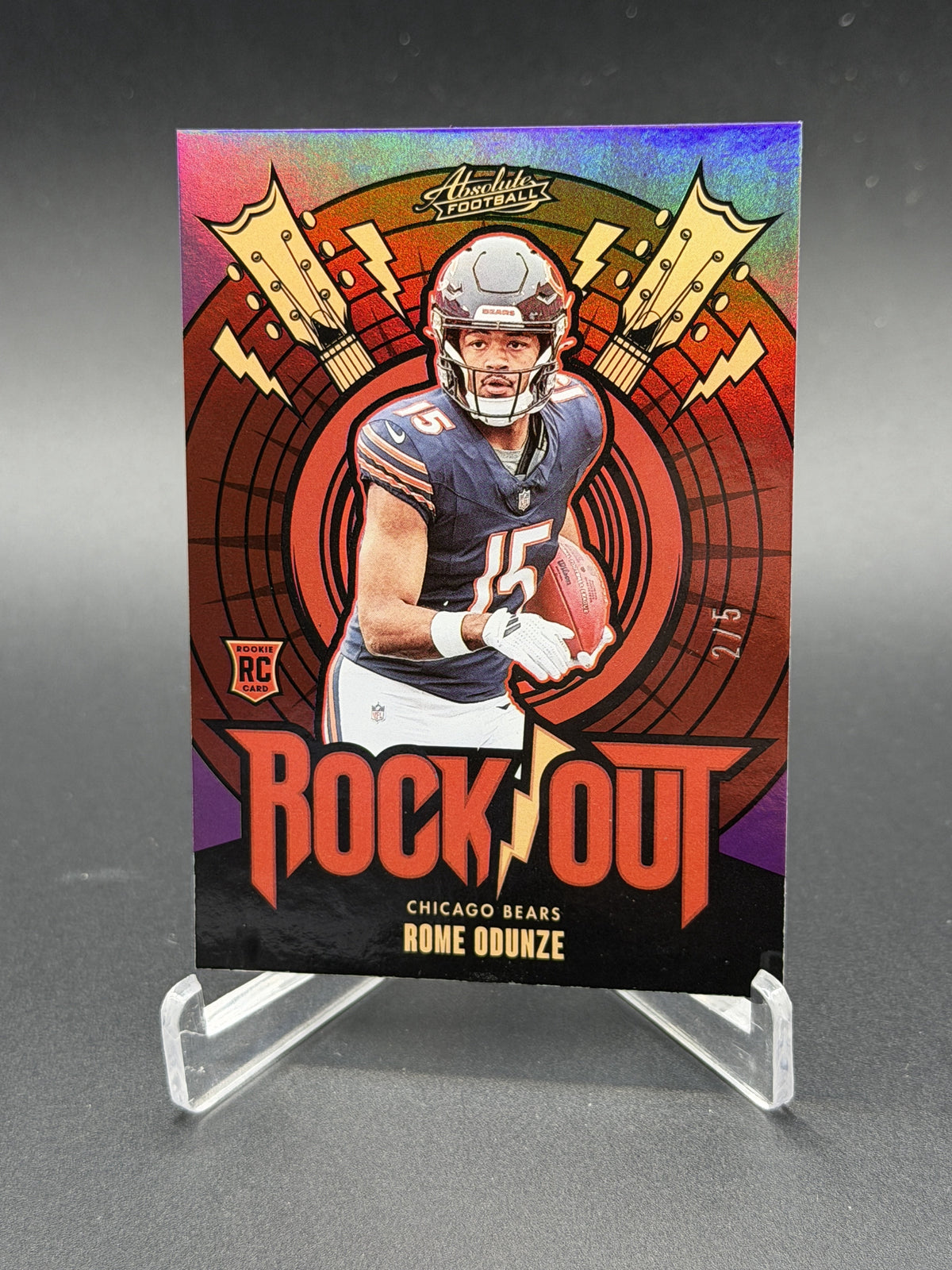 2024 Panini Absolute #RO-ROE Rome Odunze RC Rock Out Purple Spectrum #/5