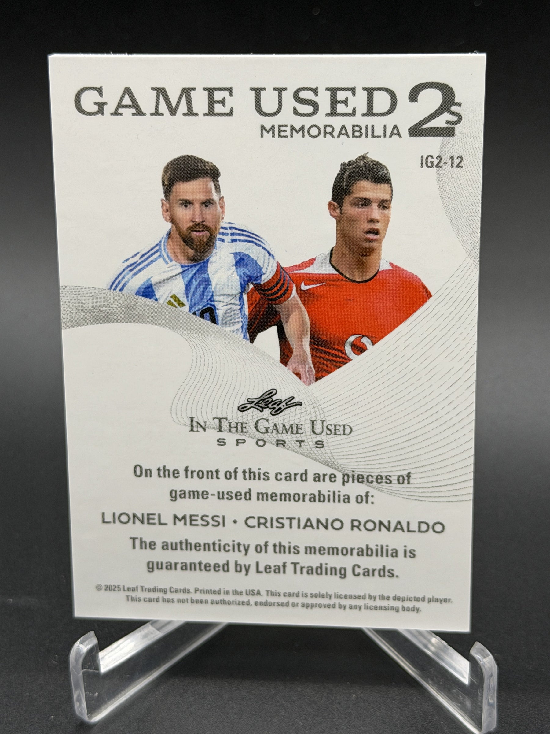 2025 Leaf In The Game Used Glitter Holo Lionel Messi Cristiano Ronaldo /15