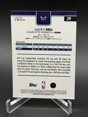 2025-26 Topps Chrome #39 LaMelo Ball Gold Geometric Refractor #/50