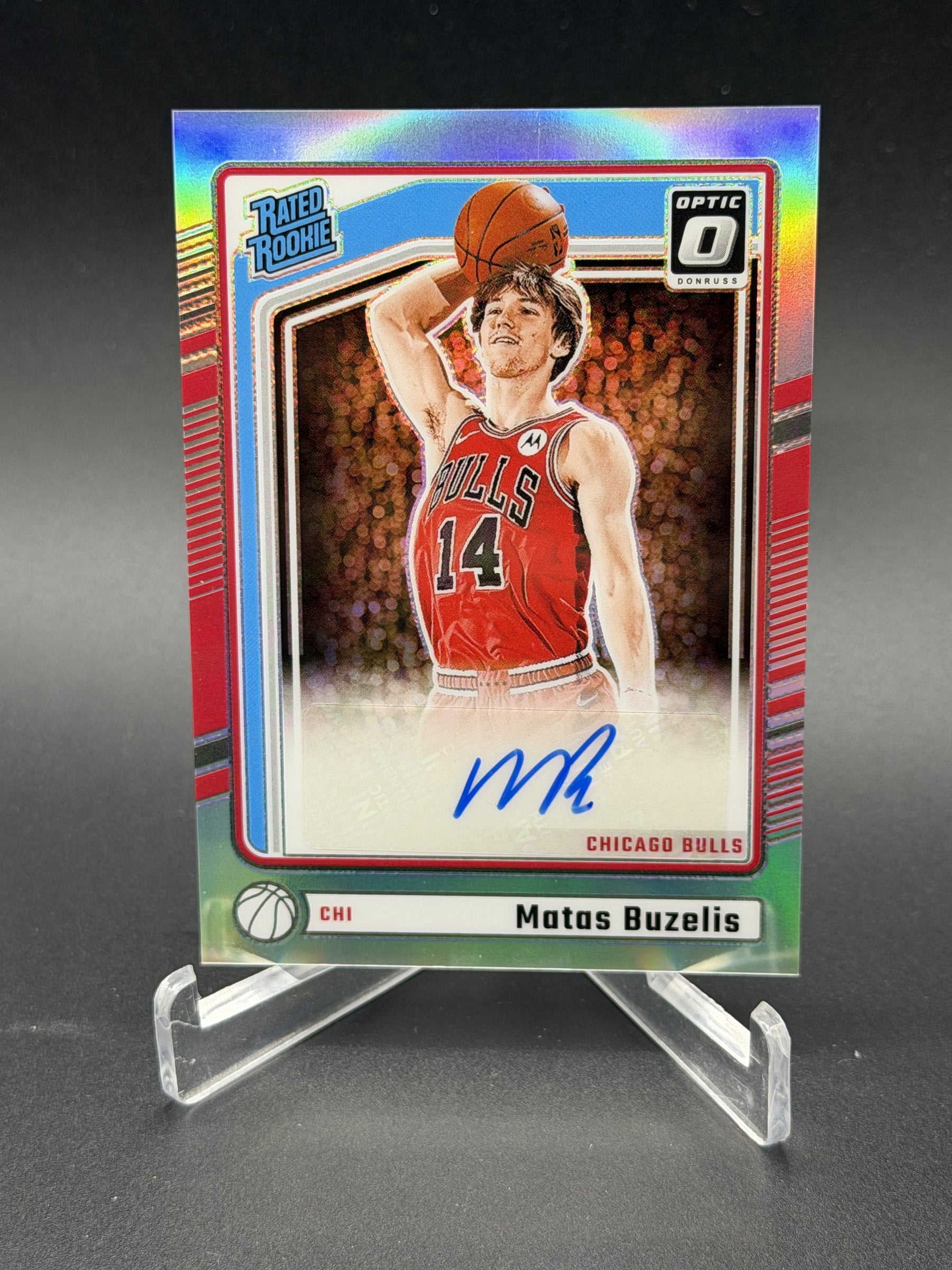 2024-25 Donruss Optic #306 Matas Buzelis Rated Rookie Auto Holo Prizm