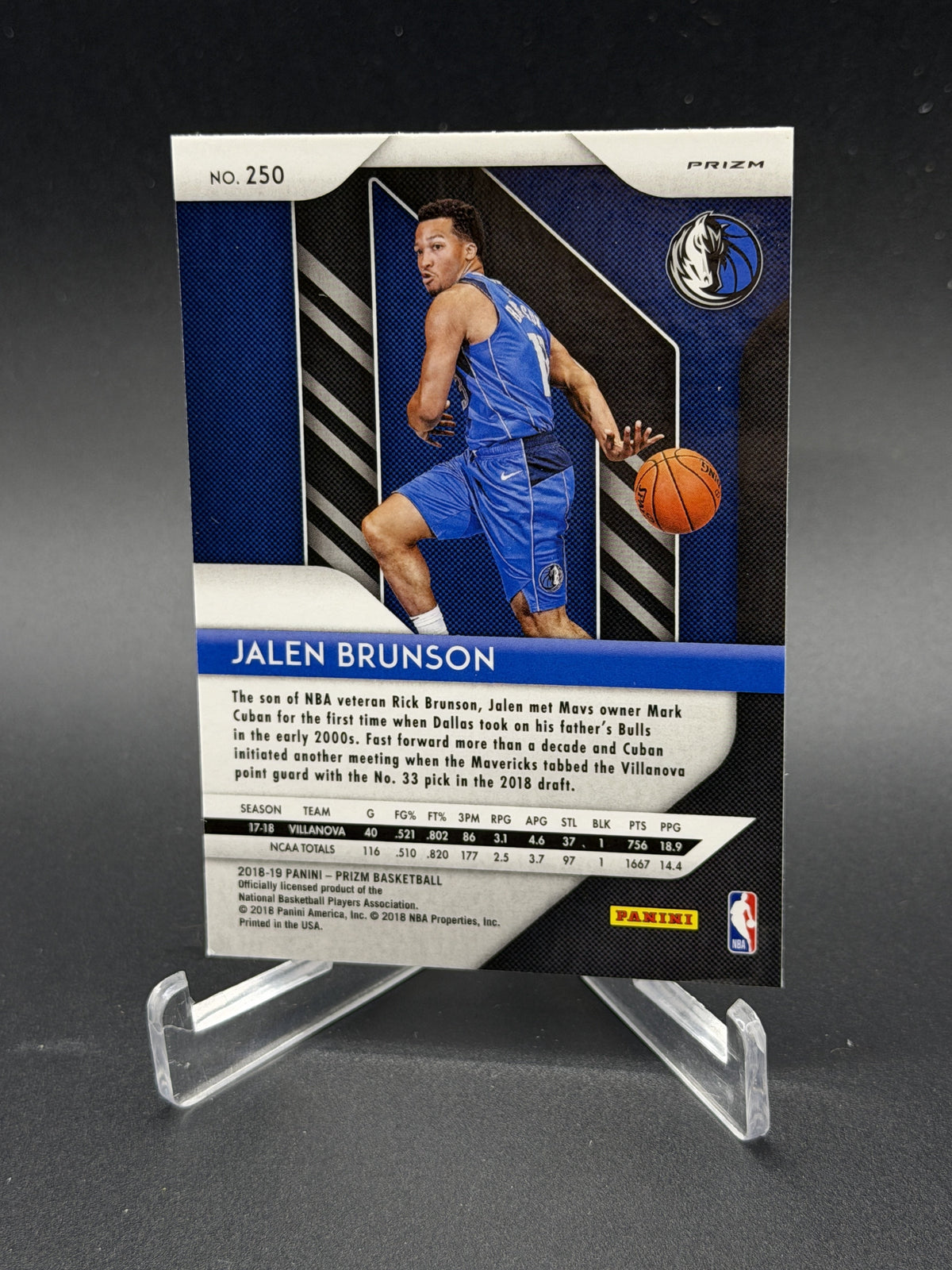 2018-19 Panini Prizm #250 Jalen Brunson Rookie RC Red White and Blue