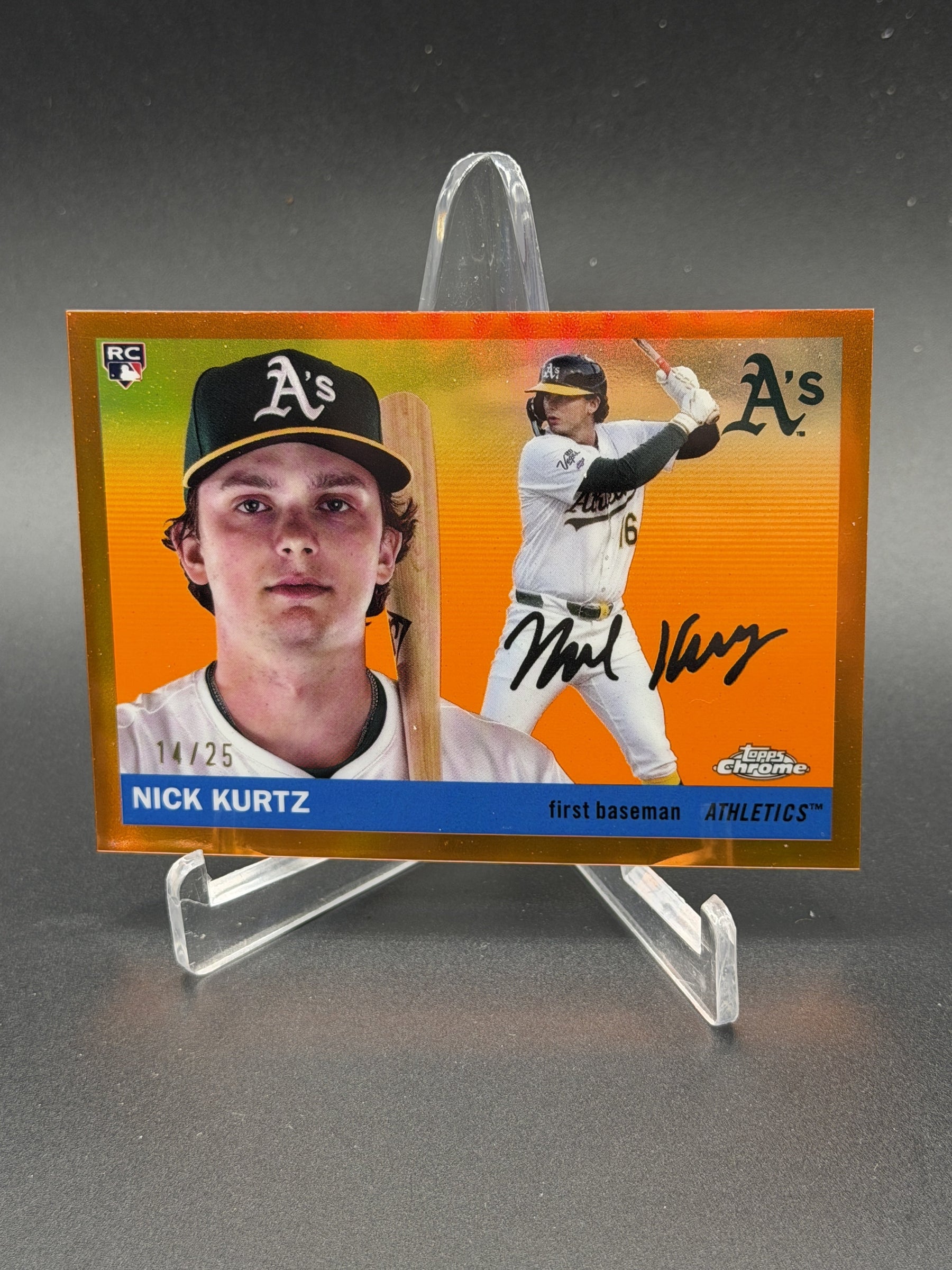 2025 Topps Chrome Platinum #254 Nick Kurtz Orange Refractors #/25