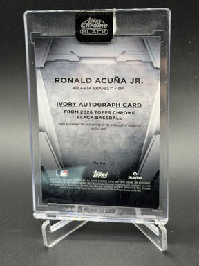 2025 Topps Chrome Black #IVA-RA Ronald Acuña Jr. Ivory Auto /35