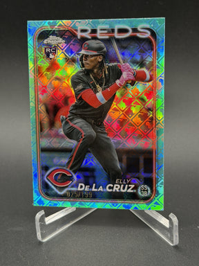 2024 Topps Chrome Logofractor #44 Elly De La Cruz RC Aqua Refractor /199