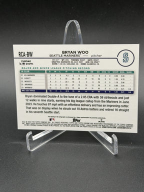 2024 Topps Chrome Logofractor #RCA-BW Bryan Woo RC Refractor Auto