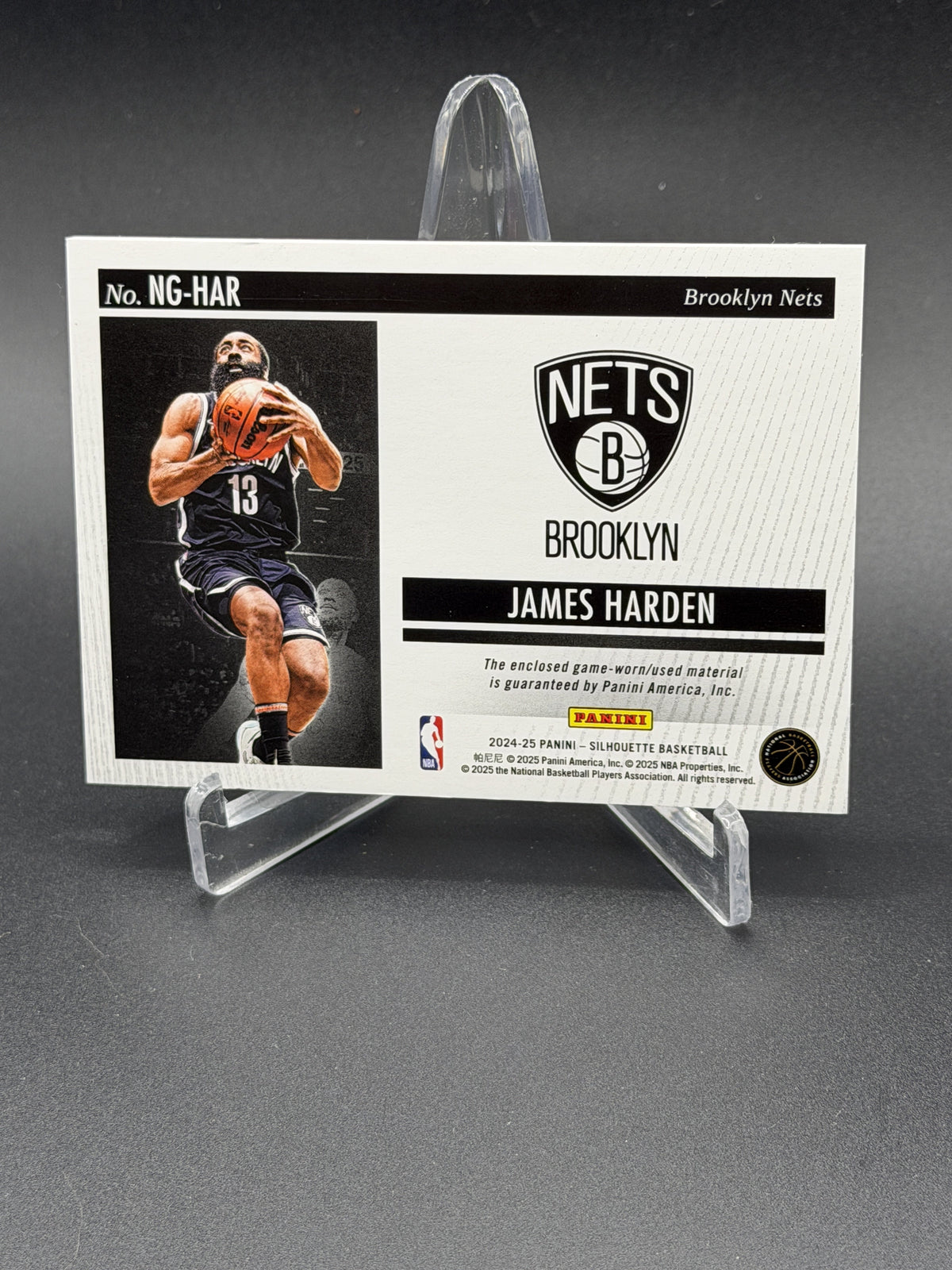 2024-25 Panini Silhouette #NG-HAR James Harden NBA Gear Holo Platinum #/5