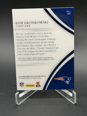 2015 Immaculate #65 Rob Gronkowski Numbers Game Worn Memorabilia #/87