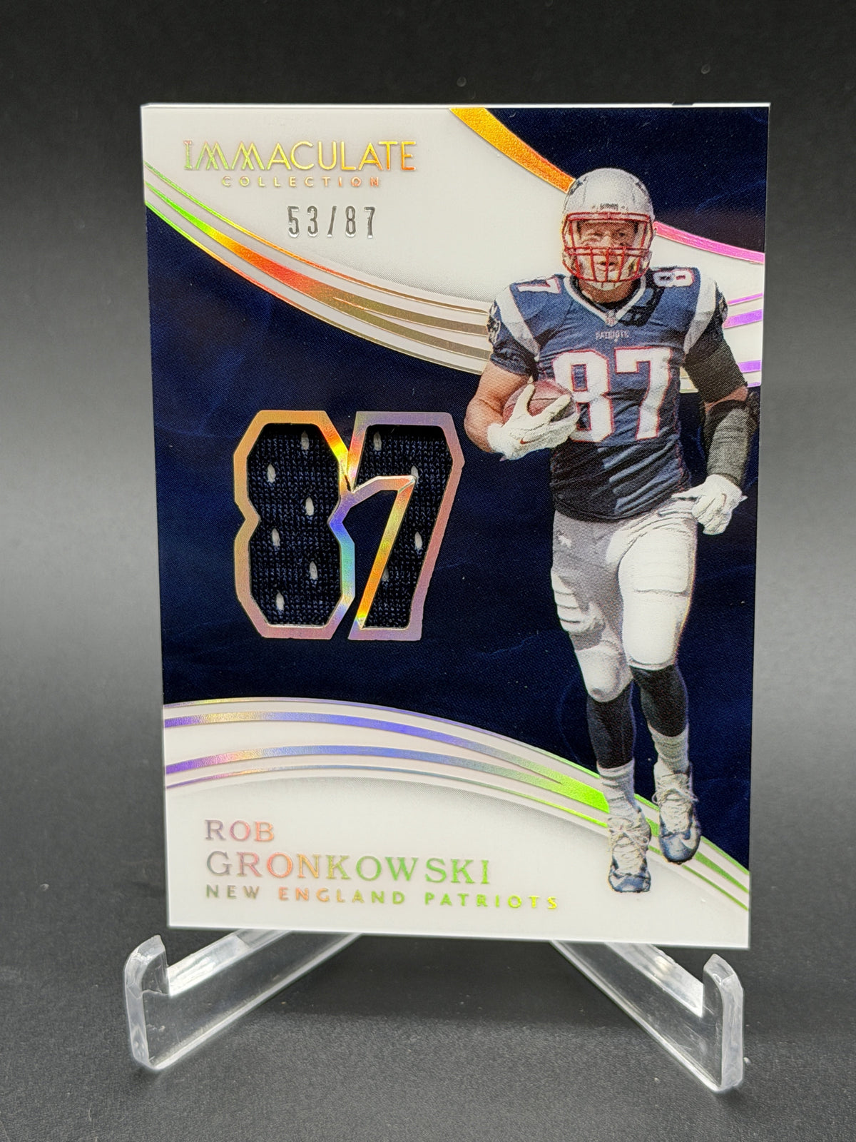 2016 Panini Immaculate #RG Rob Gronkowski Numbers Game Used Memorabilia /87