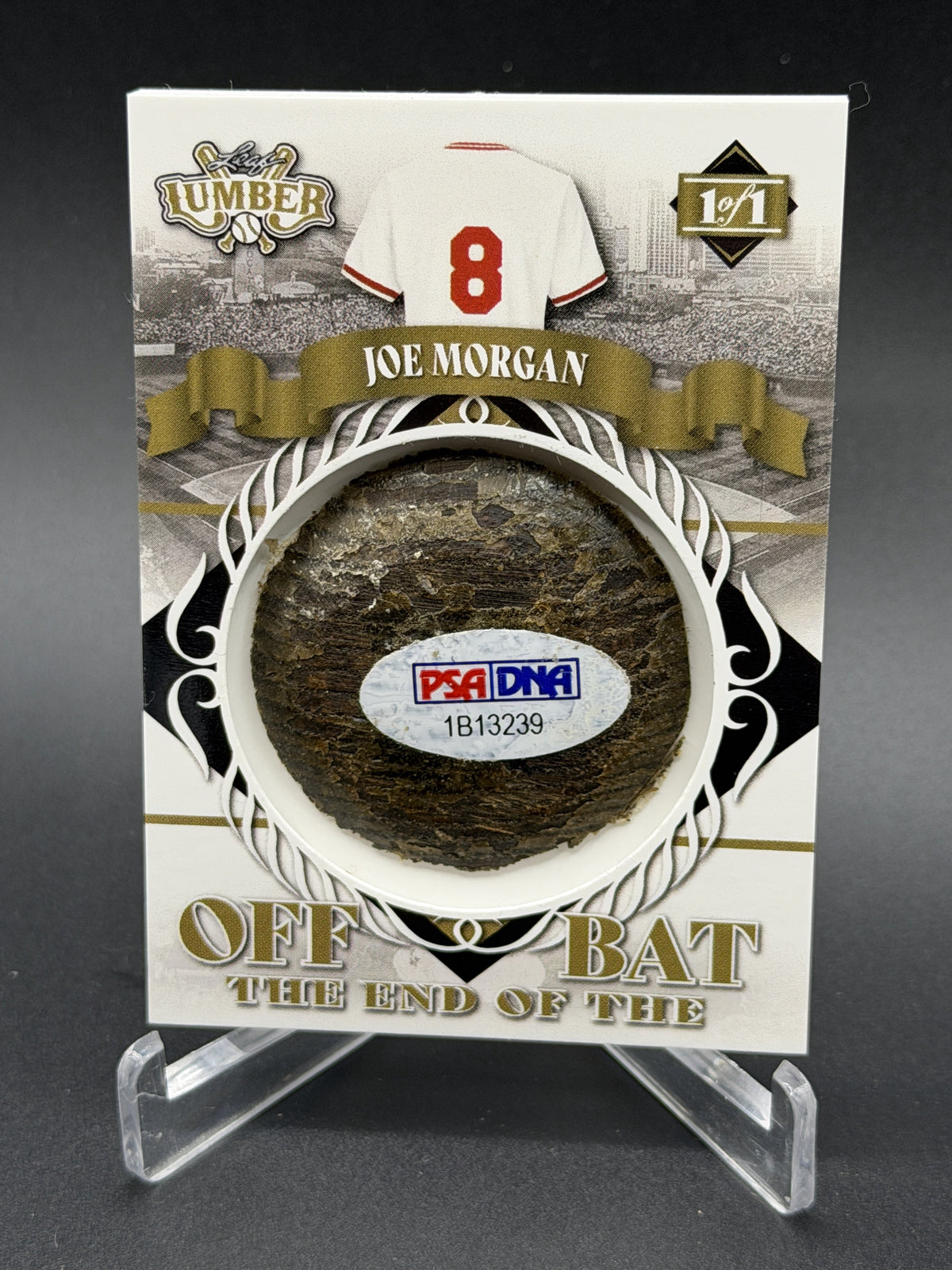 2022 Leaf Lumber Off The End Of The Bat Gold #OEB-64 Joe Morgan PSA 1/1