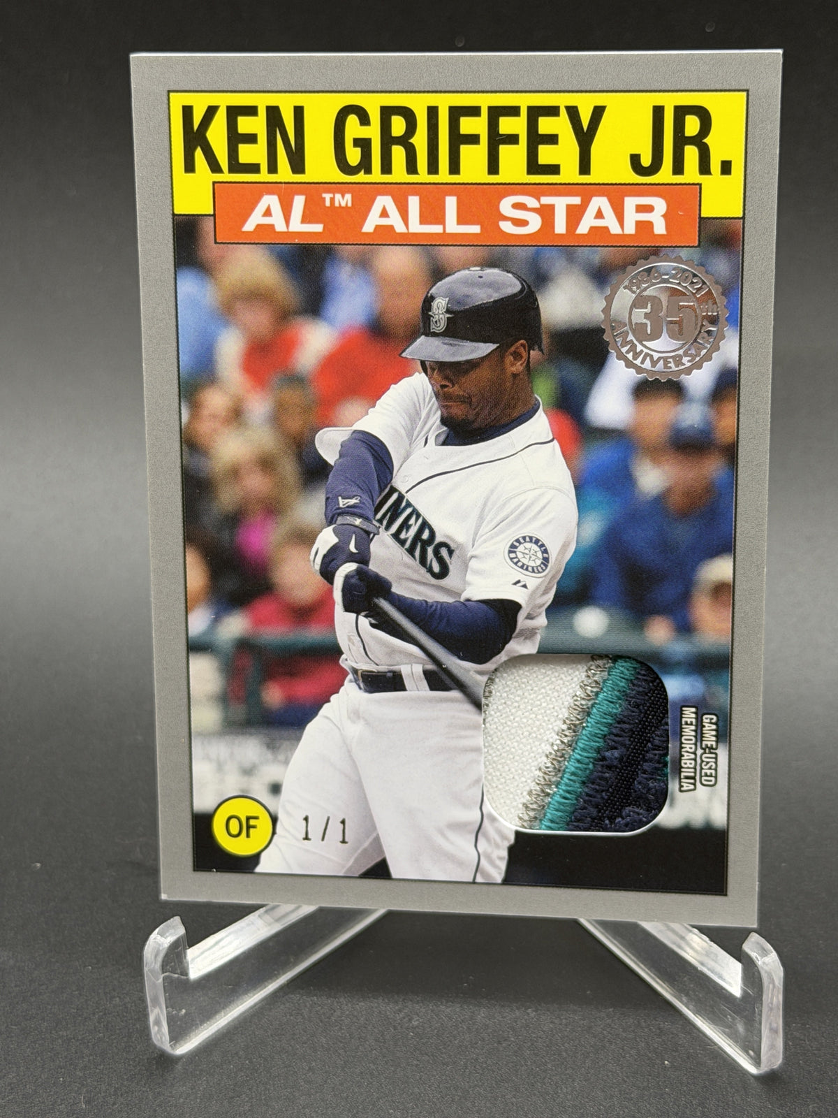 2021 Topps #86ASR-KG Ken Griffey Jr. 1986 Game Used Jersey Relic Platinum 1/1