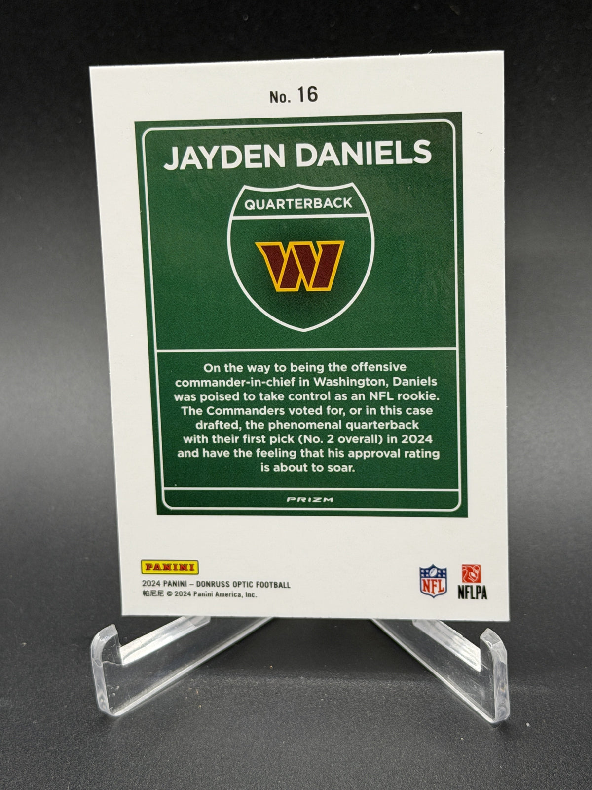 2024 Donruss #16 Jayden Daniels Rookie RC Downtown