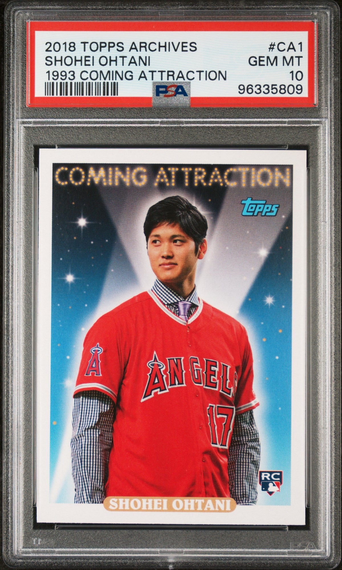 2018 Topps Archives 1993 Coming Attraction #CA1 Shohei Ohtani Rookie RC PSA 10