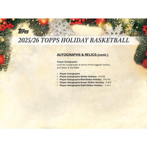 2025/26 Topps Holiday Basketball Countdown Calendar Box
